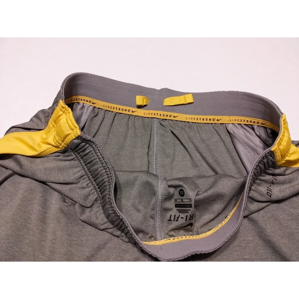 NIKE Livestrong Athletic Shorts 450833 Gray Yellow Men's XL‎